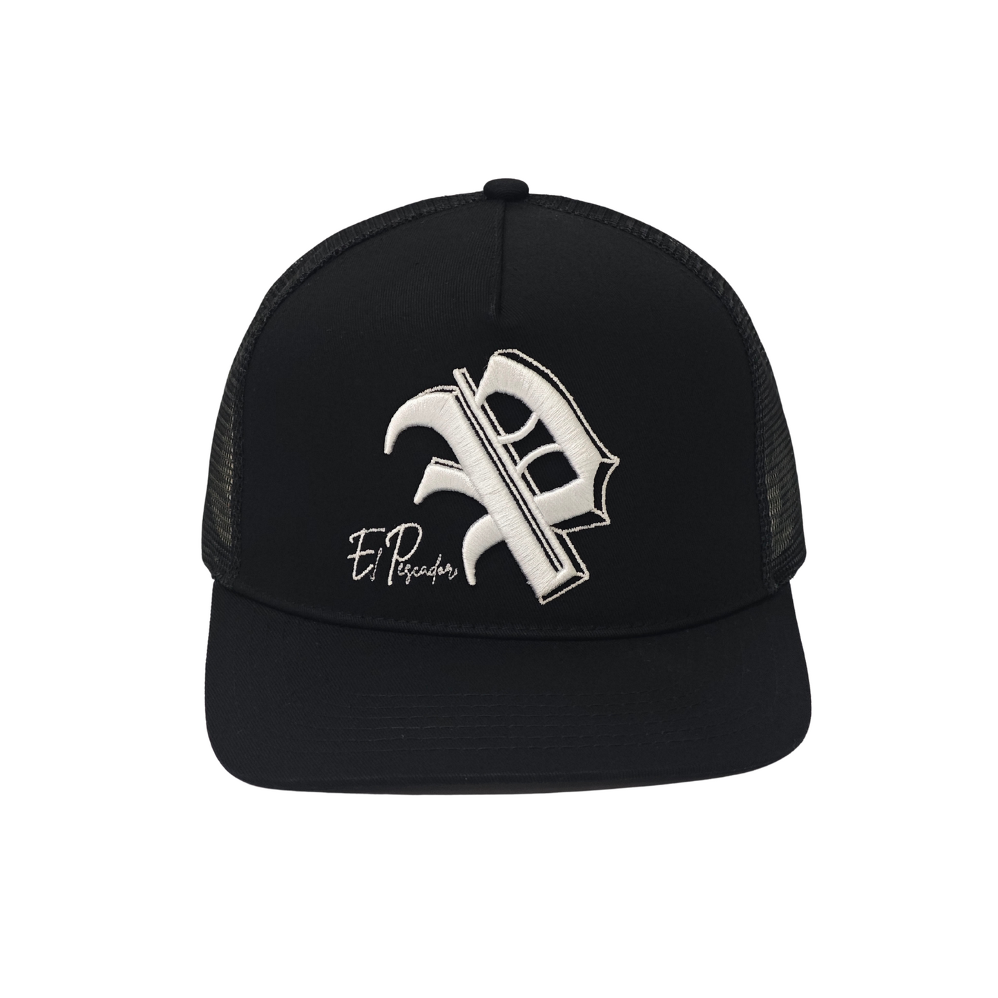 Black and White Classic Trucker Hat  -  "El Pescador"